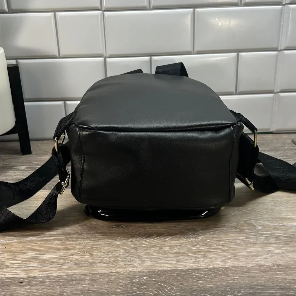 Betsey Johnson Black Backpack with Floral Lining - Picture 3 of 11